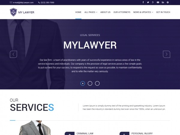 Скачать современный HTML шаблон для юристов и адвокатов